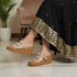 Clear Tan Pearl Wedges